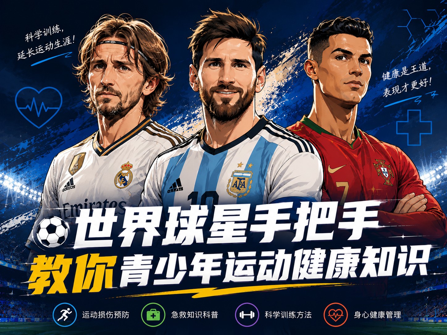 football stars sports health poster